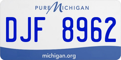 MI license plate DJF8962