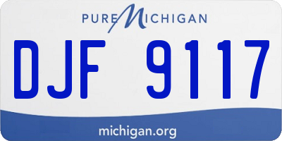 MI license plate DJF9117
