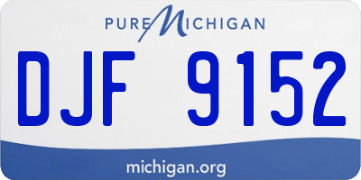 MI license plate DJF9152