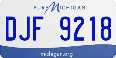 MI license plate DJF9218