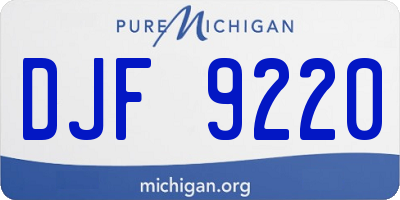 MI license plate DJF9220