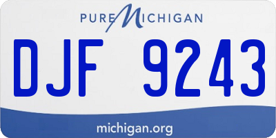 MI license plate DJF9243