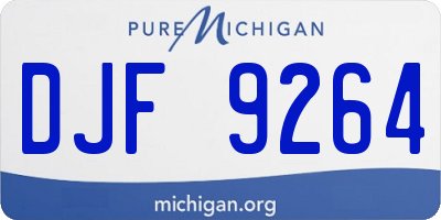MI license plate DJF9264