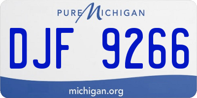 MI license plate DJF9266