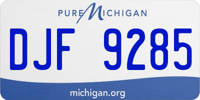 MI license plate DJF9285