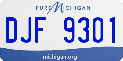 MI license plate DJF9301