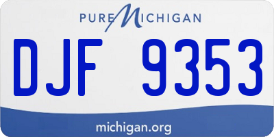 MI license plate DJF9353