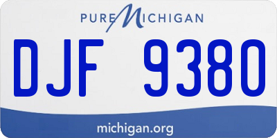 MI license plate DJF9380