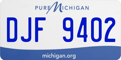 MI license plate DJF9402