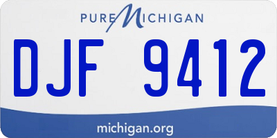 MI license plate DJF9412