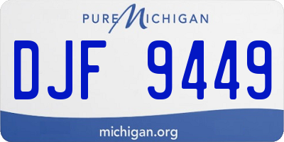 MI license plate DJF9449