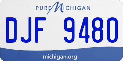 MI license plate DJF9480