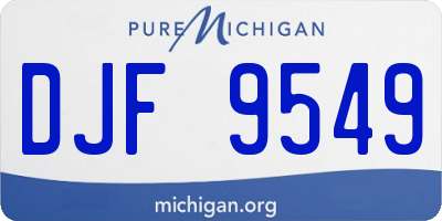 MI license plate DJF9549
