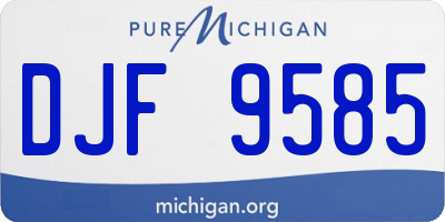 MI license plate DJF9585