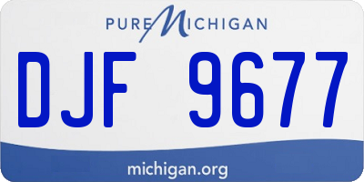 MI license plate DJF9677