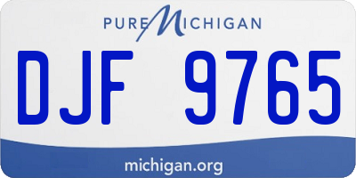 MI license plate DJF9765
