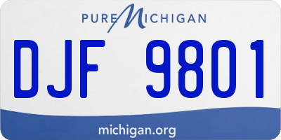 MI license plate DJF9801
