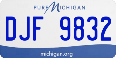 MI license plate DJF9832