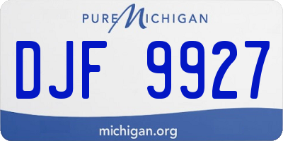 MI license plate DJF9927