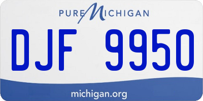 MI license plate DJF9950