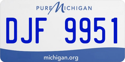 MI license plate DJF9951