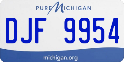 MI license plate DJF9954