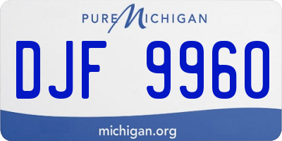 MI license plate DJF9960