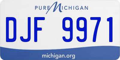 MI license plate DJF9971