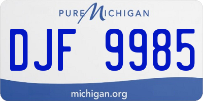 MI license plate DJF9985