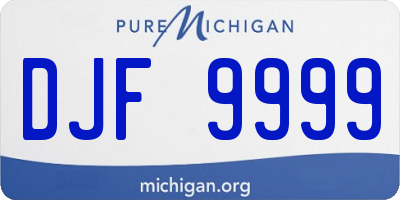 MI license plate DJF9999