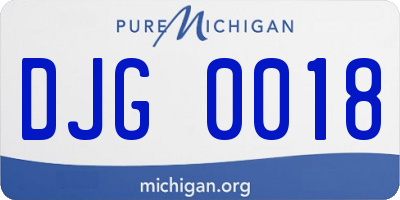 MI license plate DJG0018