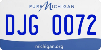 MI license plate DJG0072