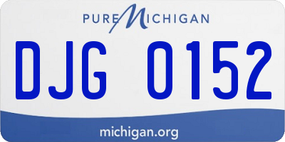 MI license plate DJG0152