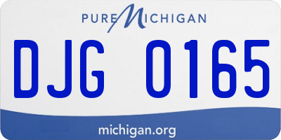 MI license plate DJG0165