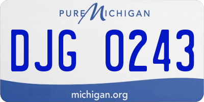 MI license plate DJG0243