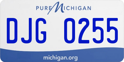 MI license plate DJG0255