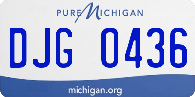 MI license plate DJG0436