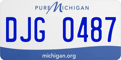 MI license plate DJG0487