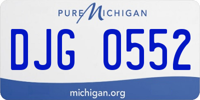 MI license plate DJG0552