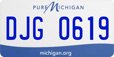 MI license plate DJG0619