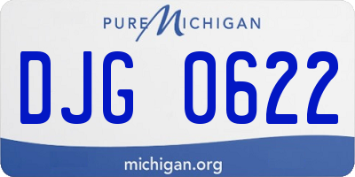 MI license plate DJG0622