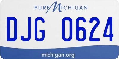 MI license plate DJG0624