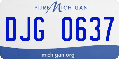MI license plate DJG0637