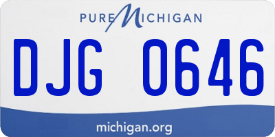 MI license plate DJG0646