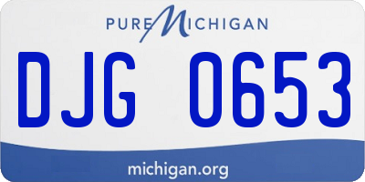 MI license plate DJG0653