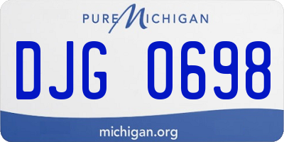MI license plate DJG0698