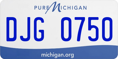 MI license plate DJG0750
