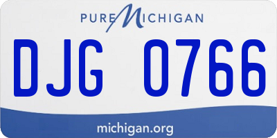 MI license plate DJG0766