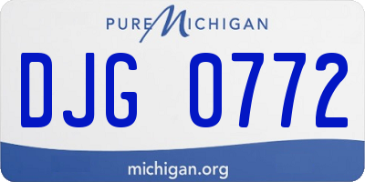 MI license plate DJG0772