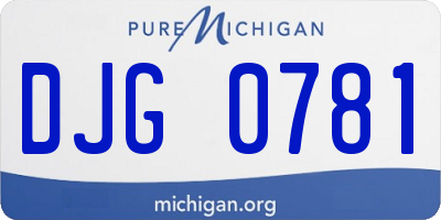 MI license plate DJG0781